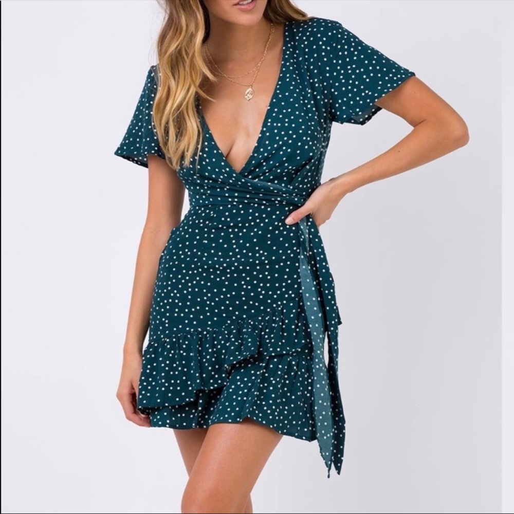 Magic obsession mini dress(green)